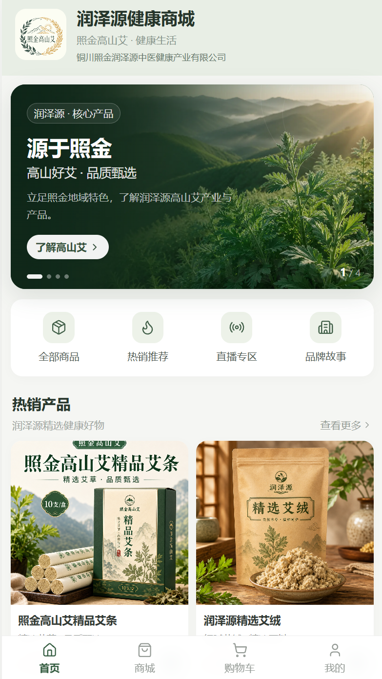 商城首页:品牌展示与商品入口 大图预览