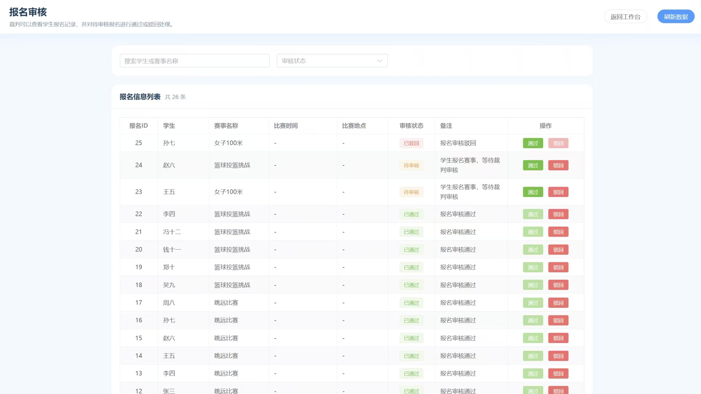 裁判报名审核
